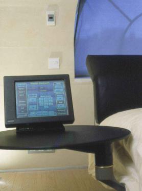 Панель управления системой безопасности и видеонаблюдением в спальне